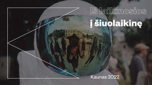Kaunas 2022 plakatas su kosmonautu